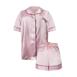 Victoria's Secret Satin Striped Short Pyjamas Pink