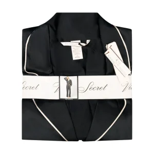 Victoria's Secret Black Pyjamas Set Satin Long Sleeve - Large Medium