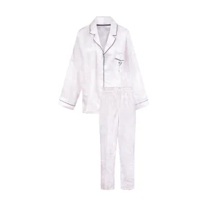 Victoria's Secret Pyjamas Set White Satin Long Sleeved