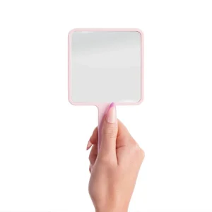 Brushworks On-The-Go Travel Mirror 9cm x 9cm - Pink