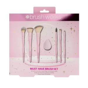 Brushworks Must Have Make-up Brush 7 Piece Set - Pink - Cruelty Free & Vegan