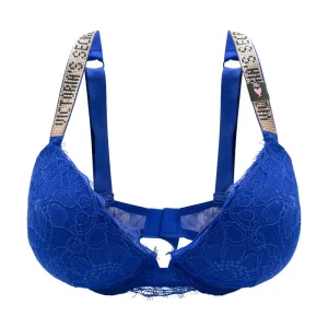 Victoria's Secret Very Sexy Shine Strap Lace Push Up Bra Blue - 38C