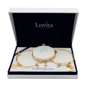 Lovita Bangle Gold Faith, Hope, Love
