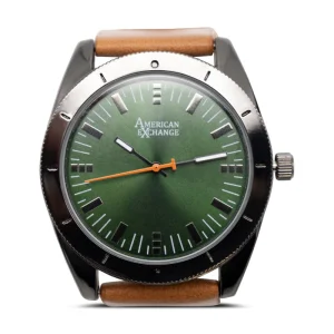 American Exchange Mens Brown Leather Watch With Bracelets 5218