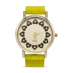 Jessica Carlyle Yellow Gold Watch & Gold Letter Bracelet Set 1891