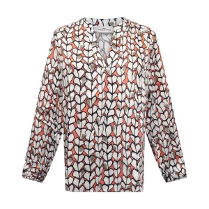 Fynch Hatton Women's Blouse Coral Multi Colour Pattern