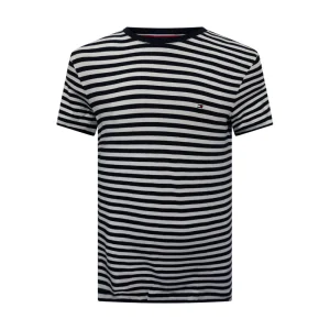 Tommy Hilfiger Men's Slim Fit Striped T-Shirt Desert Sky/White