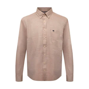 Fynch Hatton Men's Supersoft Cotton Long Sleeve Shirt Orient Red