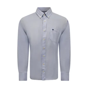 Fynch Hatton Men's Supersoft Cotton Long Sleeve Shirt Crystal Blue