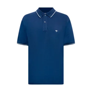 Fynch Hatton Men's Striped Collar Polo Shirt Midnight Navy