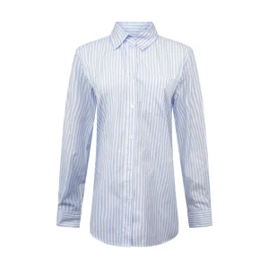 Max Mara Weekend Womens Blouse Sky Blue Striped