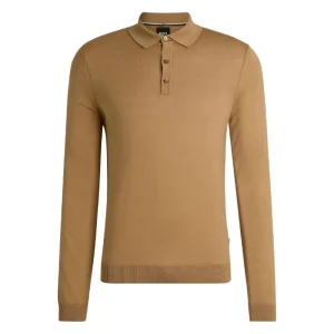 Hugo Boss Gemello Men's Long Sleeve Polo Jumper Medium Beige