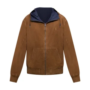 Ralph Lauren Reversible Suede-Taffeta Hooded Jacket Men's