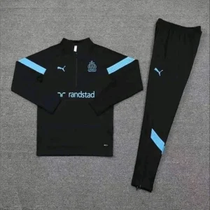 Olympique de Marseille Black and Blue Tracksuit
