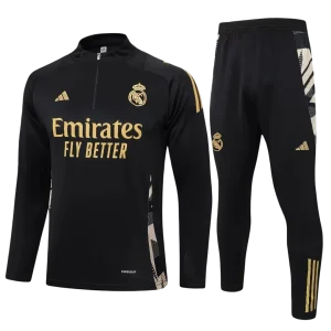 Real Madrid Black and Gold Tracksuit