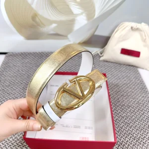 The Bold Edition Reversible Belt 30mm Gold Metalic White Calfskin Gold Buckle