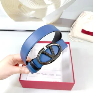 The Bold Edition Reversible Belt 30mm Blue Black Calfskin Black Buckle