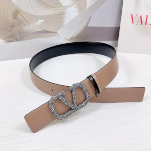 VLOGO SIGNATURE REVERSIBLE BELT 40MM ROSE BLACK CALFSKIN SILVER BUCKLE