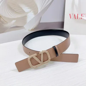 VLOGO SIGNATURE REVERSIBLE BELT 40MM ROSE BLACK GOLD CALFSKIN LIGHT GOLD BUCKLE