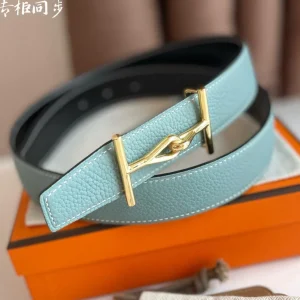 JUMBO BELT GOLD BUCKLE & REVERSIBLE ASH GREEN AND BLACK LEATHER STRAP 32MM