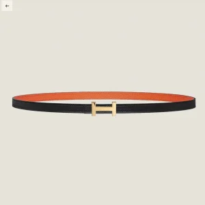 HM FOCUS BUCKLE & REVERSIBLE BLACK AND ORANGE LEATHER STRAP 13MM GOLD HARDWARE