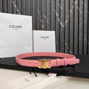 CL TRIOMPHE 25 MM BELT IN BLUSH PINK CALFSKIN GOLD HARDWARE