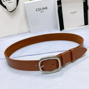 CL LARGE 35 MM BELT IN BRONZE BROWN CALFSKIN LIGHT GOLD HARDWARE