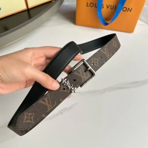 LV BLOOM 30MM BELT IN BROWN MONOGRAM CALFSKIN SILVER HARDWARE