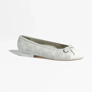 ballet flats light blue white lambskin