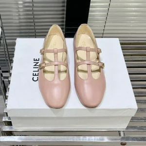 FLAT SANDALS WITH DOUBLE STRAP-DESIGN LEATHER ROSE PINK