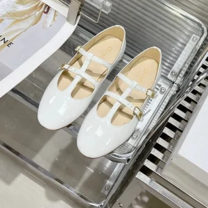 FLAT SANDALS WITH DOUBLE STRAP-DESIGN LEATHER WHITE