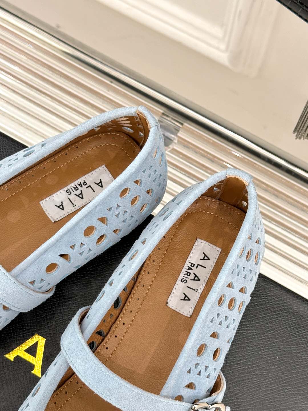 Alaia Women's Ballet Flat Light Blue Suede 293224 - Image 7