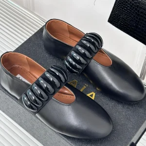 Alaia 25 Mary Jane Jewel Ballet Flats Black Calfskin 293244