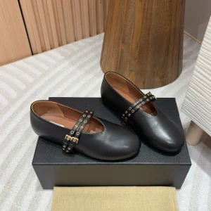 alaia ballet flat black calfskin