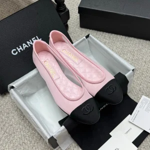 CC 25p Ballet Flat Pink Mesh Fabric Grosgrain