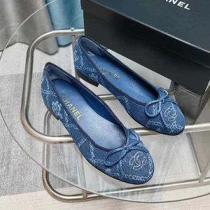 CC 25P Ballet Flat Blue Denim Flower