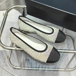 CC 25P Ballet Flat White Mesh Fabric