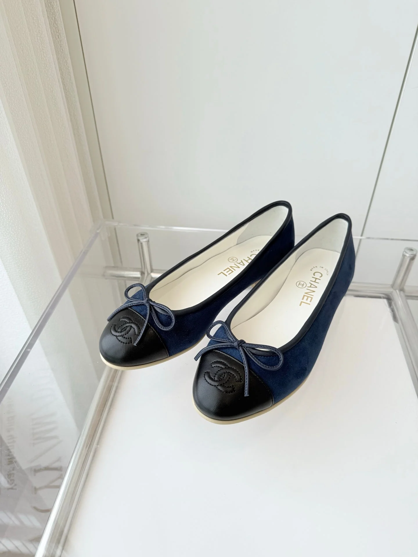 CC Ballet Flat Navy Blue Suede 238766 - Image 3