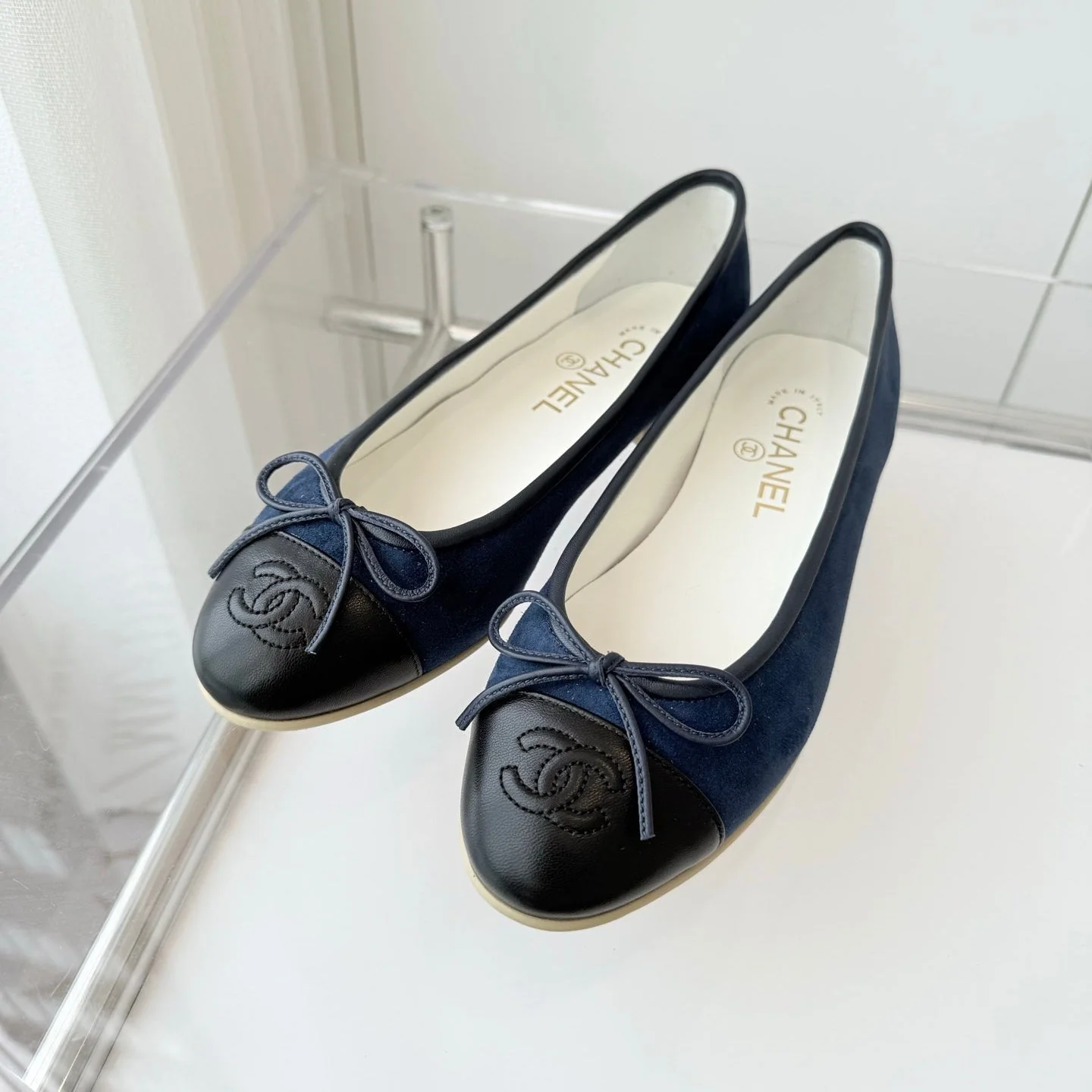 CC Ballet Flat Navy Blue Suede 238766