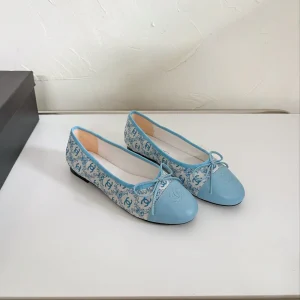 Ballet Flats Cloud Blue Cloth Calfskin