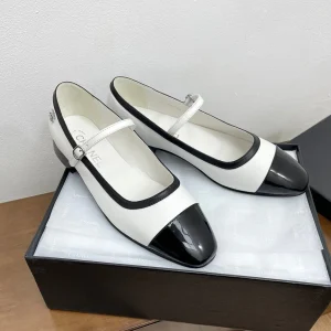 CC Mary Jane White Calfskin