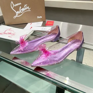 CL Jelly Strass Flats Pvc Iridescent Nappa Leather And Strass Parme