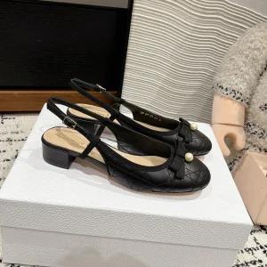 CD Ballet Slingback Pump 30mm In Black Quilted Calfskin 997043