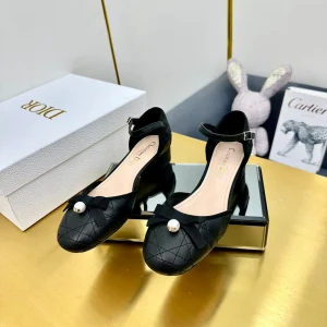 CD Ballet Slingback Pump 50MM In Black Quilted Calfskin 111026