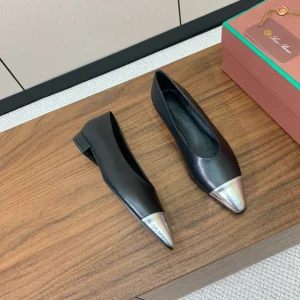 LP Rebecca Ballet Flats In Black Mix Silver Cowhide  984359