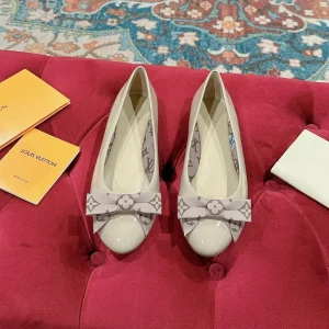LV Popi Flat Ballerina Beige Cowhide