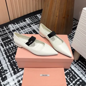 Miu ballerinas White Sheepskin