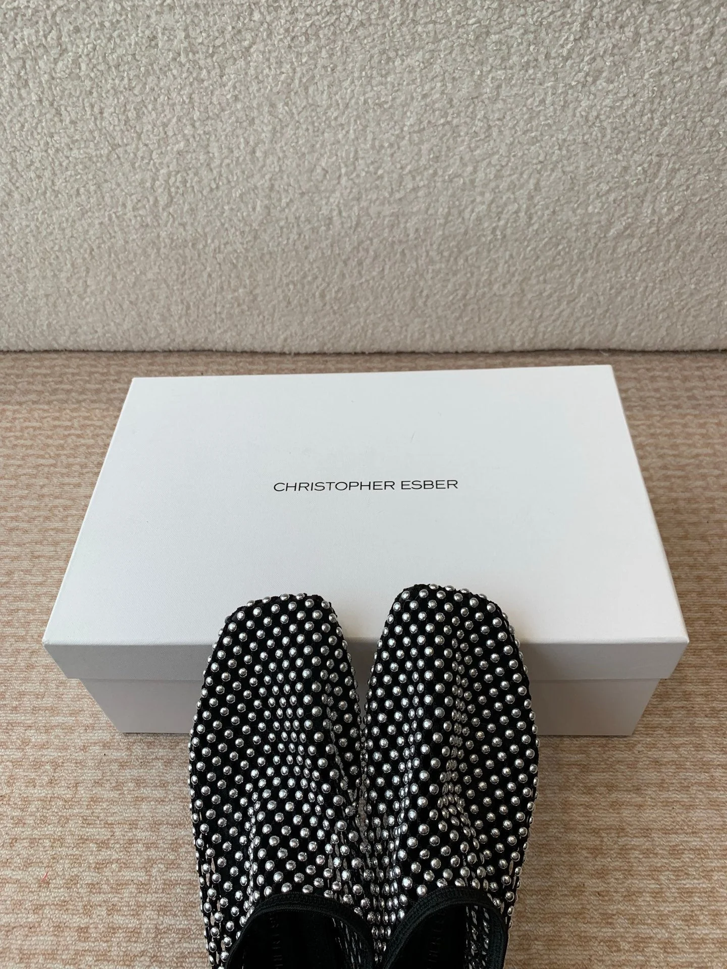 CL 25 Ballet Flats Black Silver Mesh Hot Diamond 345530 - Image 8