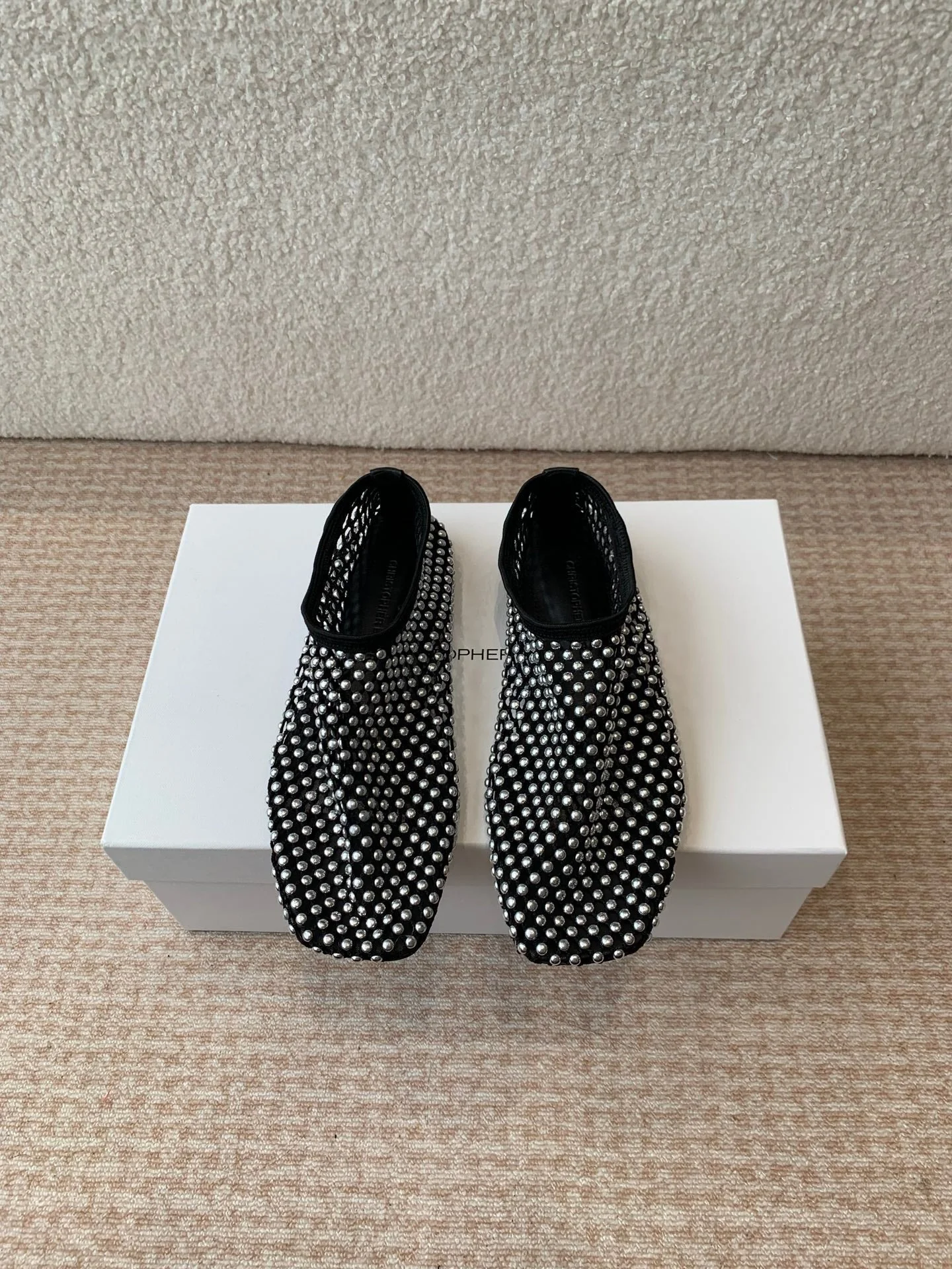 CL 25 Ballet Flats Black Silver Mesh Hot Diamond 345530 - Image 4