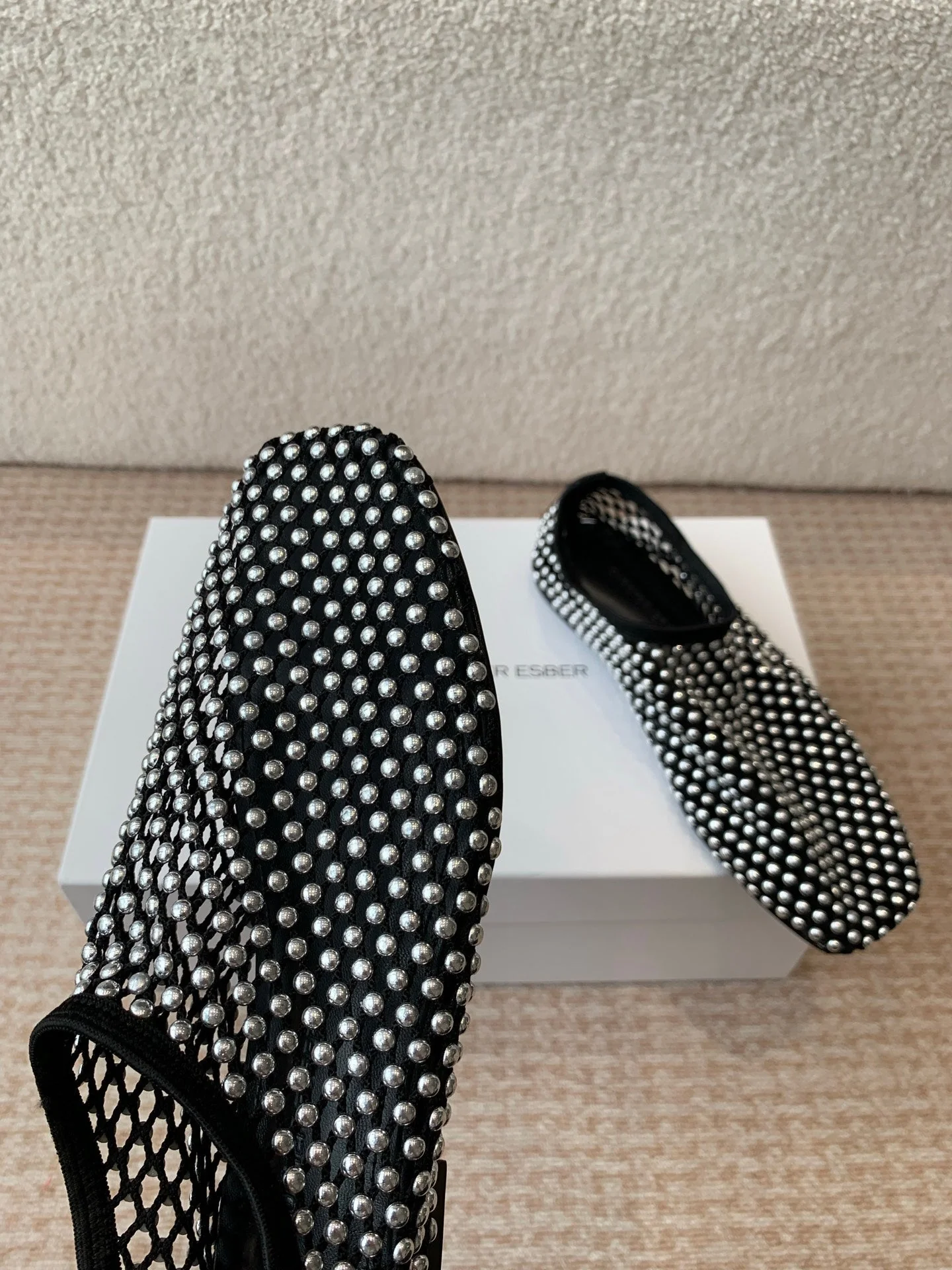 CL 25 Ballet Flats Black Silver Mesh Hot Diamond 345530 - Image 9